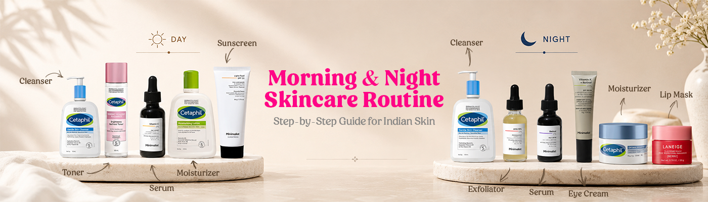 Morning and Night Skincare Routine: Step-by-Step Guide for Indian Skin