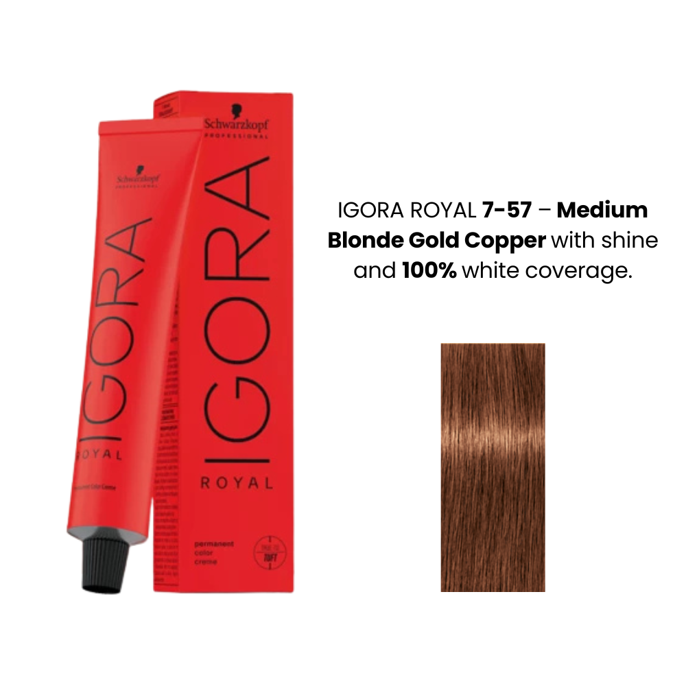 SCHWARZKOPF IGORA ROYAL HAIR COLOR SHADE NO 7-55 (60ML)