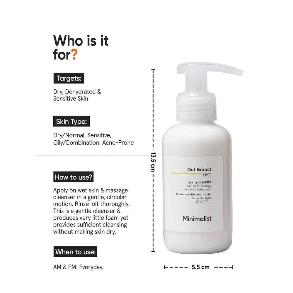 मिनिमलिस्ट ओट एक्सट्रैक्ट 06% क्लींजर 120ml