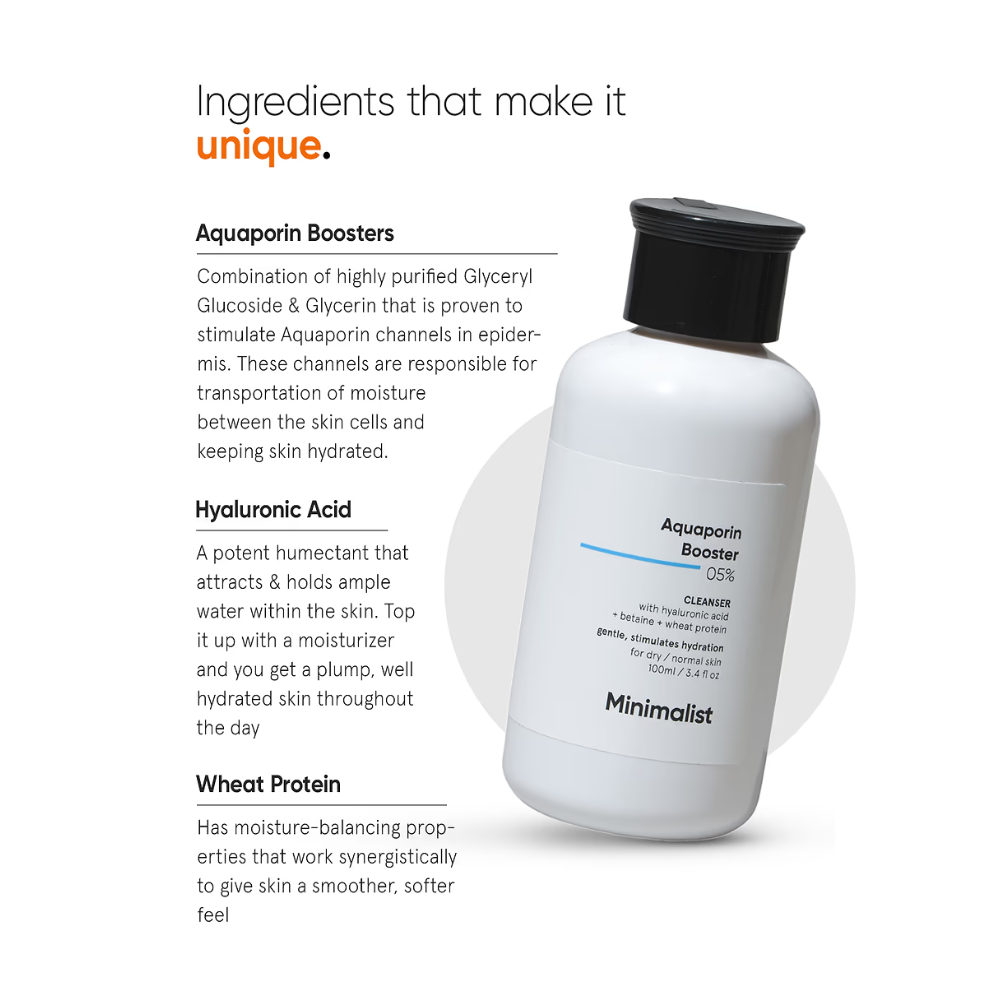मिनिमलिस्ट एक्वापोरिन बूस्टर 05% क्लींजर 100ml