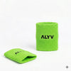 ALYV Sports Wrist Sweatband for Men & Women | Green | Set of 2