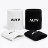 ALYV Sports Wrist Sweatband for Men & Women | White & Black | Set of 4
