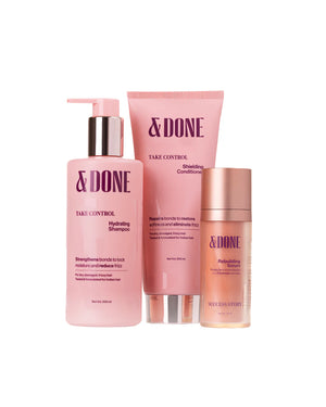 &Done Frizz Repair Kit - Shampoo, Conditioner & Hair Serum for Dry & Frizzy Hair