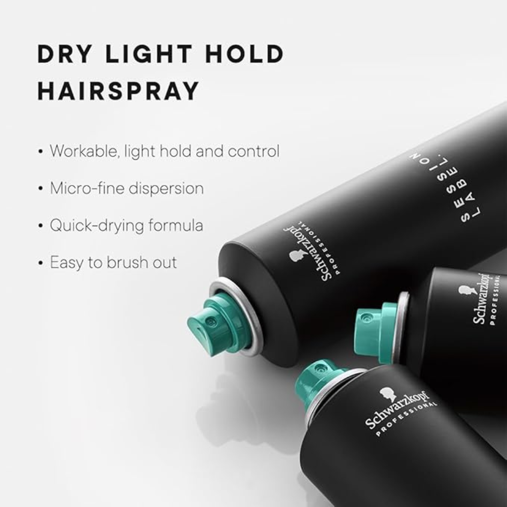 Schwarzkopf Professional Session Label Flexible Hold Hairspray | 300ml, Black