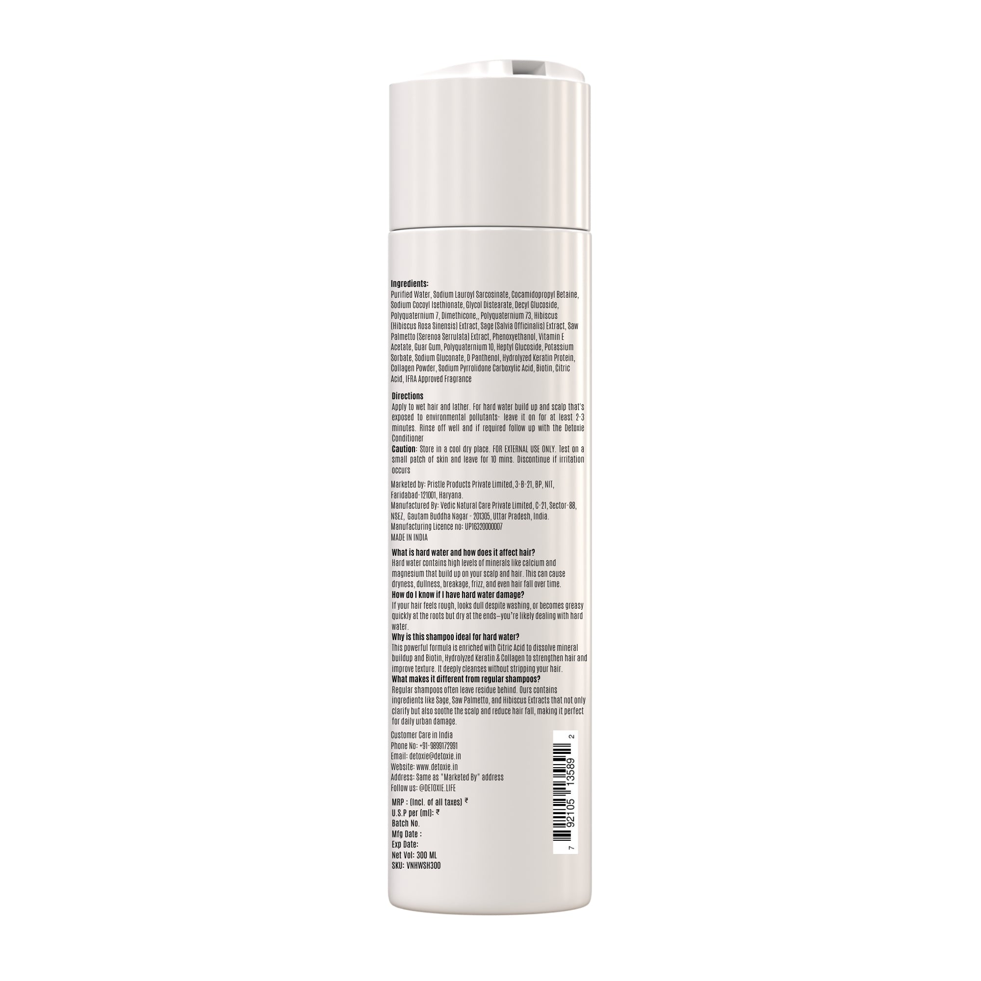 detoxie Advanced Hard Water Shampoo 300 ml