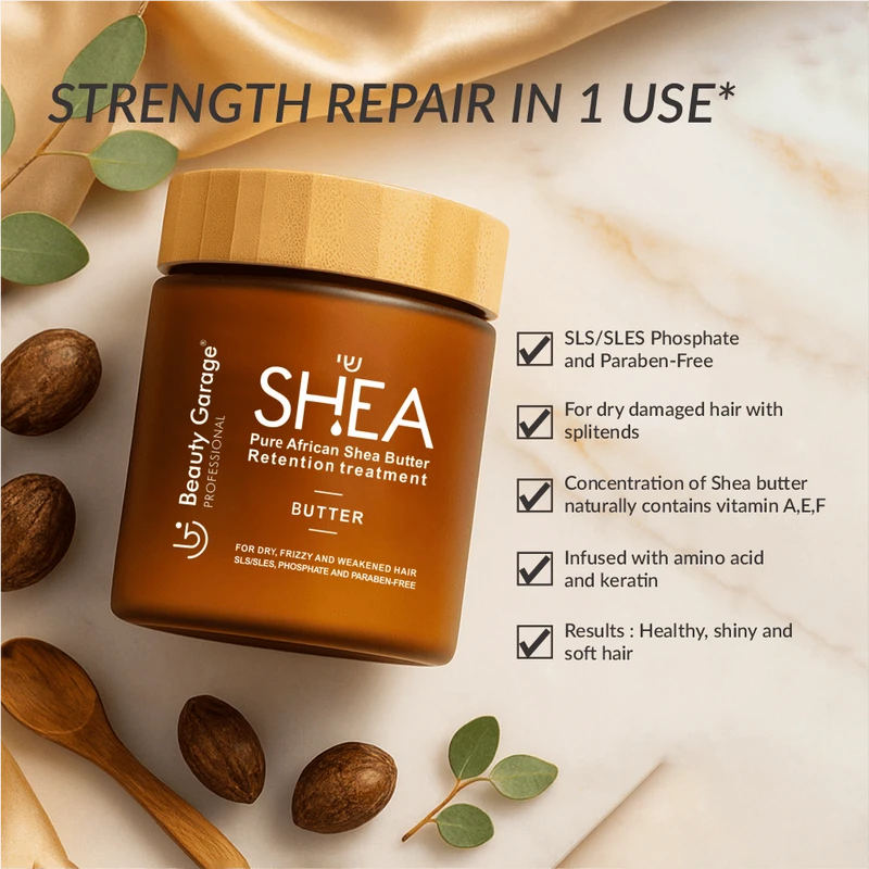 Beauty Garage Shea Retention Shampoo 300ml & Hair Mask 250ml Combo