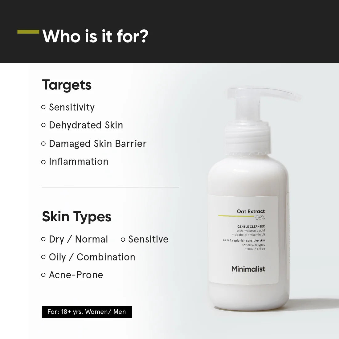 Minimalist B12+Oat Extract 6.5% Gentle Cleanser 120ml