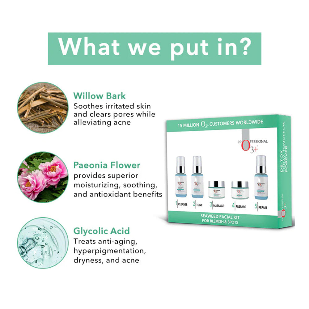 O3+ Seaweed Facial Kit For Blemish & Spots (150ml+100g)