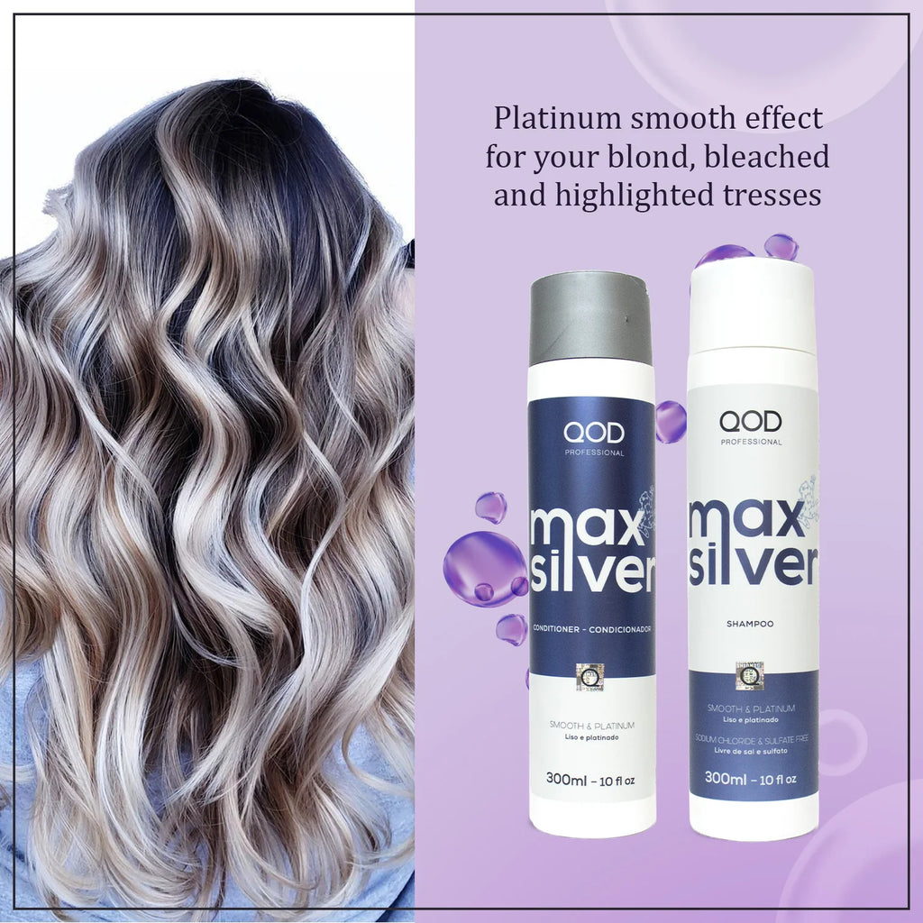 QOD Professional Max Silver Shampoo & Conditioner – 300ml Combo