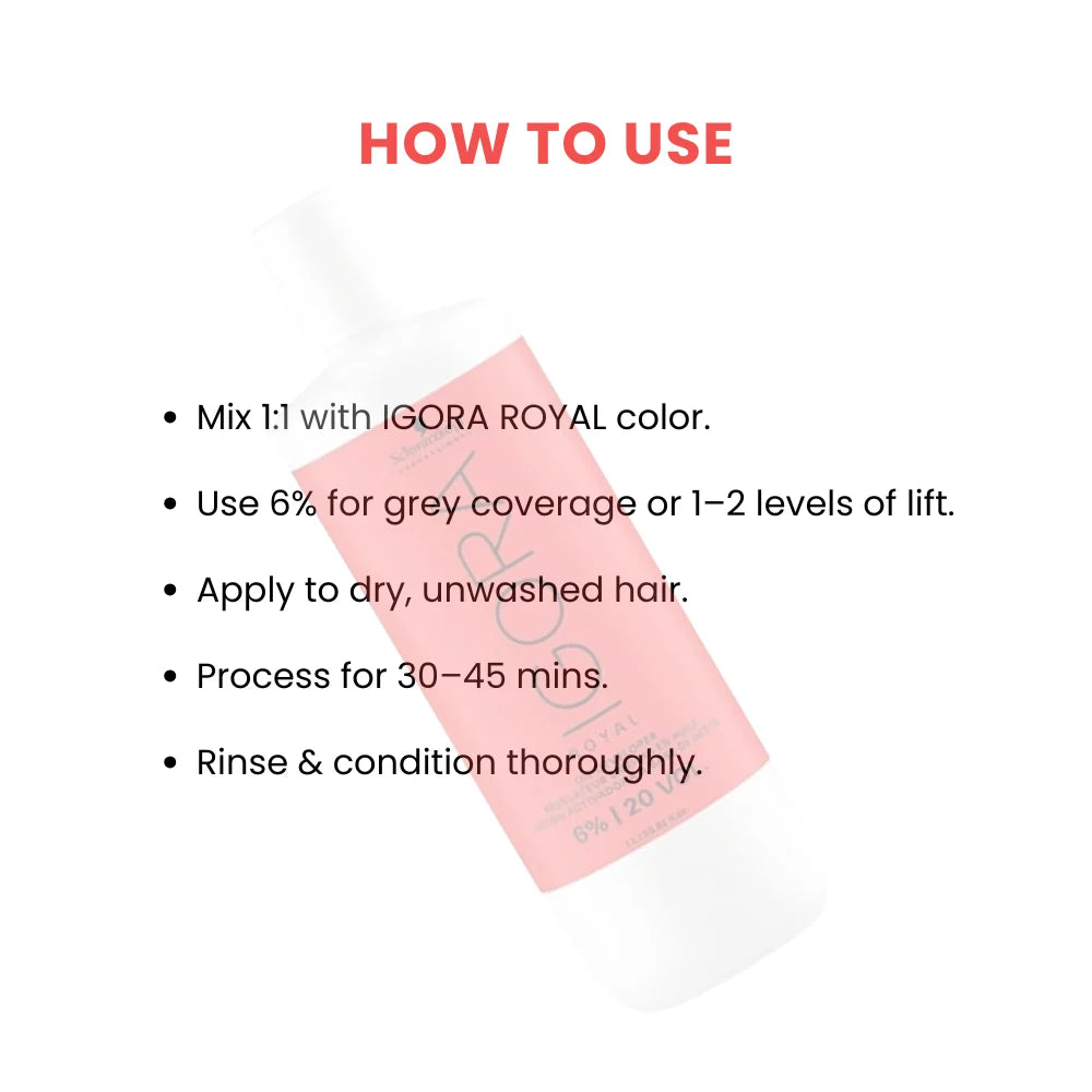 Schwarzkopf Igora Zero AMM 3-0 Dark Brown Natural 60ml + Igora 20 Vol 6% Developer 1000ml Combo