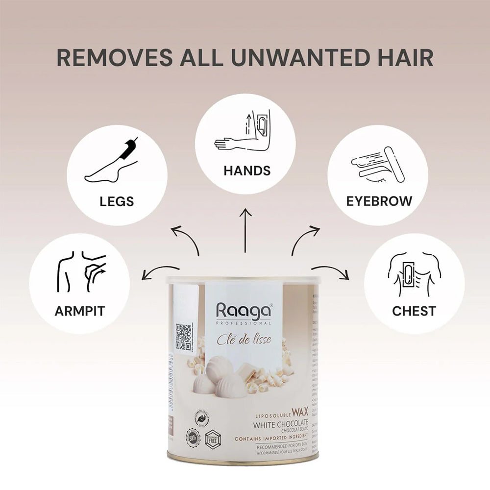 Raaga Professional White Chocolate Liposoluble Wax 800Gm