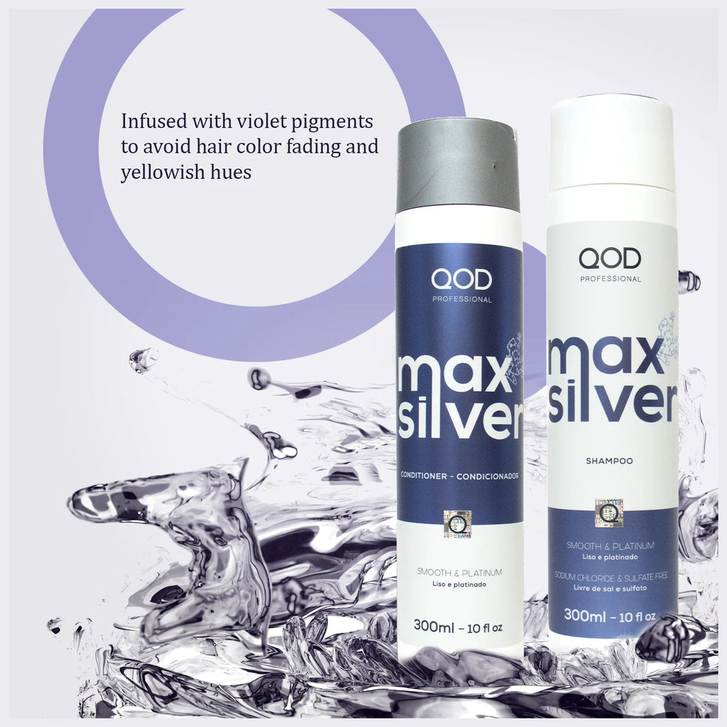 QOD Professional Max Silver Shampoo & Conditioner – 300ml Combo