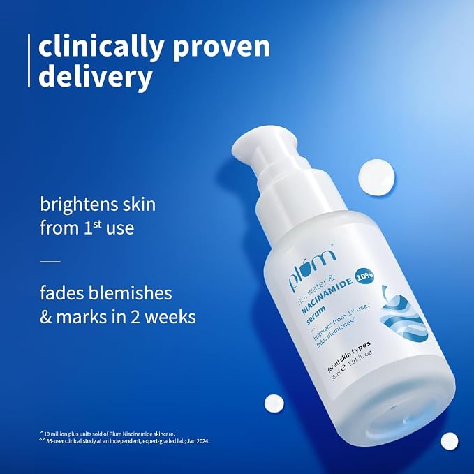 Plum 10% Niacinamide Serum with Rice Water 50ml