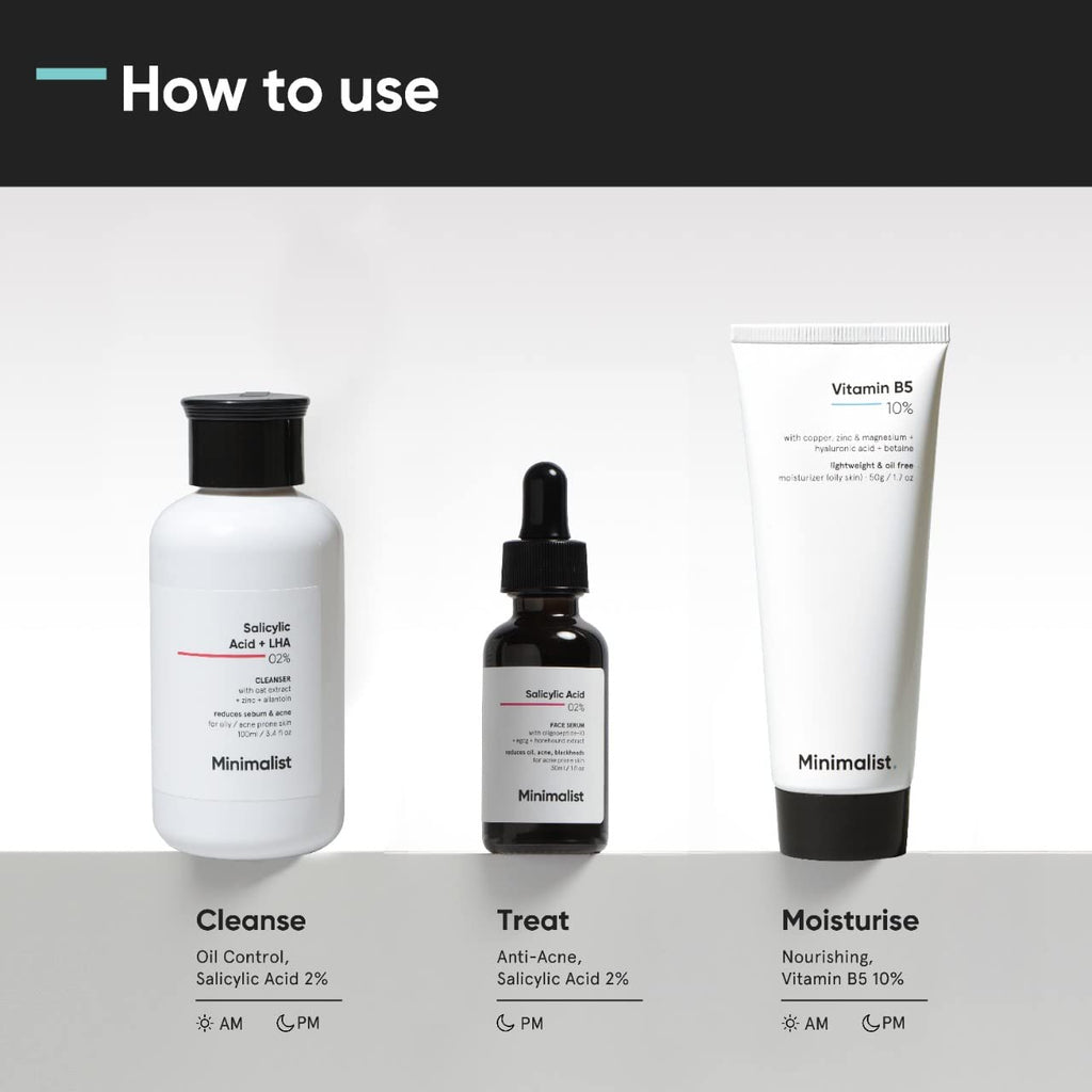 Minimalist Oily Skincare Kit | Routine Kit For Women & Men | Face Wash, Serum & Moisturizer Combo