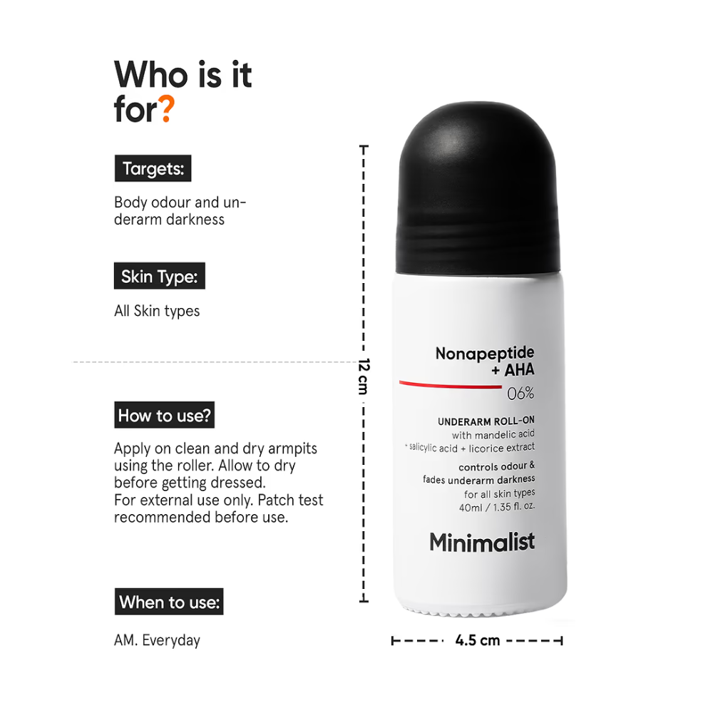 MINIMALIST NONAPEPTIDE+AHA 6% ROLL-ON 40ML