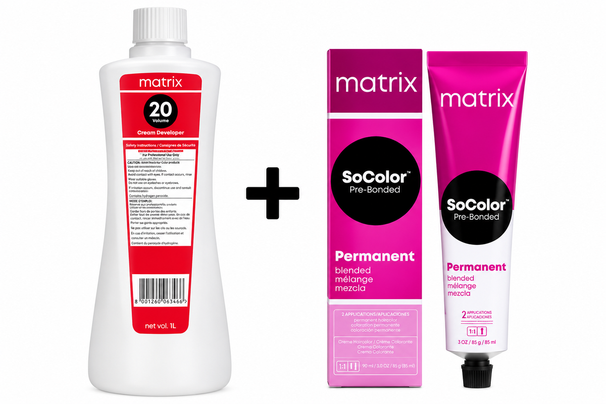 Matrix Socolor 3NN Dark Brown Hair Color + 20 Vol Developer 1000ml Combo