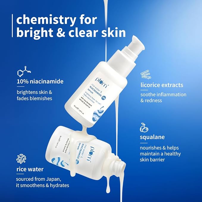 Plum 10% Niacinamide Serum with Rice Water 50ml