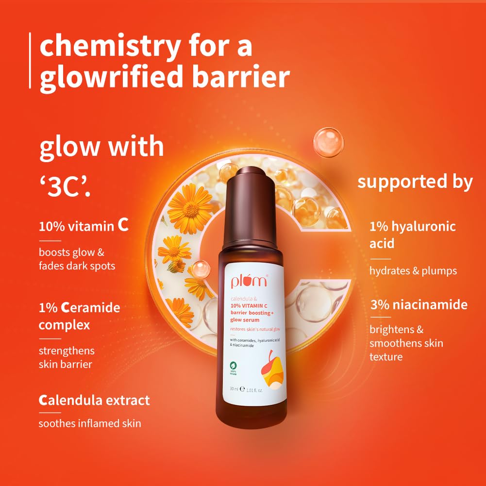 Plum 10% Calendula & Vitamin C Barrier Boosting + Glow Serum 30ml