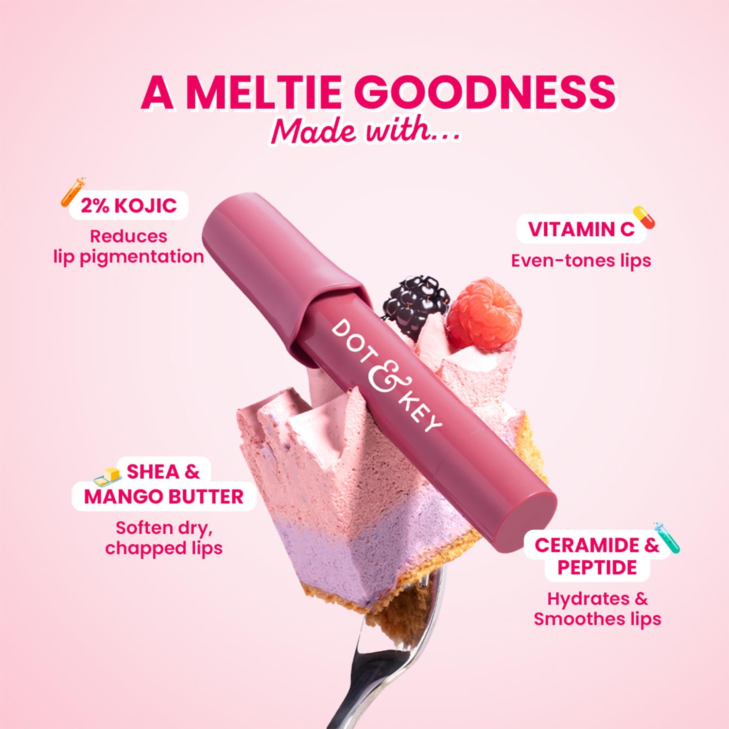 Dot & Key Meltie Lip Balm SPF 50+ Berry Crumble 4g