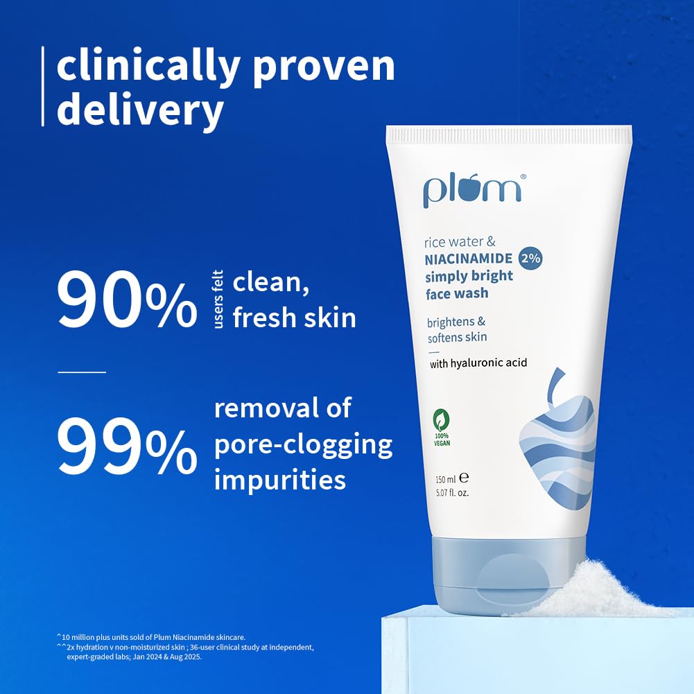 Plum Simply Bright 2% Niacinamide Face Wash with Rice Water 150ml