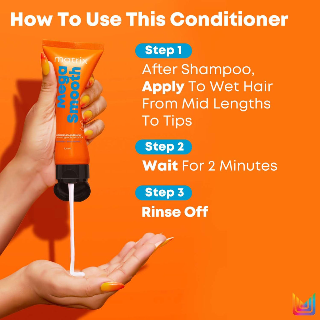 Matrix Professional Mega Smooth Shampoo and Conditioner Combo for Frizzy, Dry Unmanageable Hair