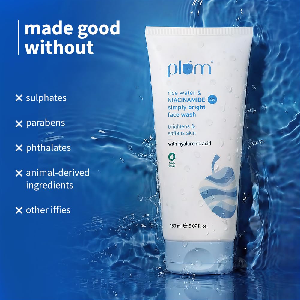 Plum Simply Bright 2% Niacinamide Face Wash with Rice Water 150ml