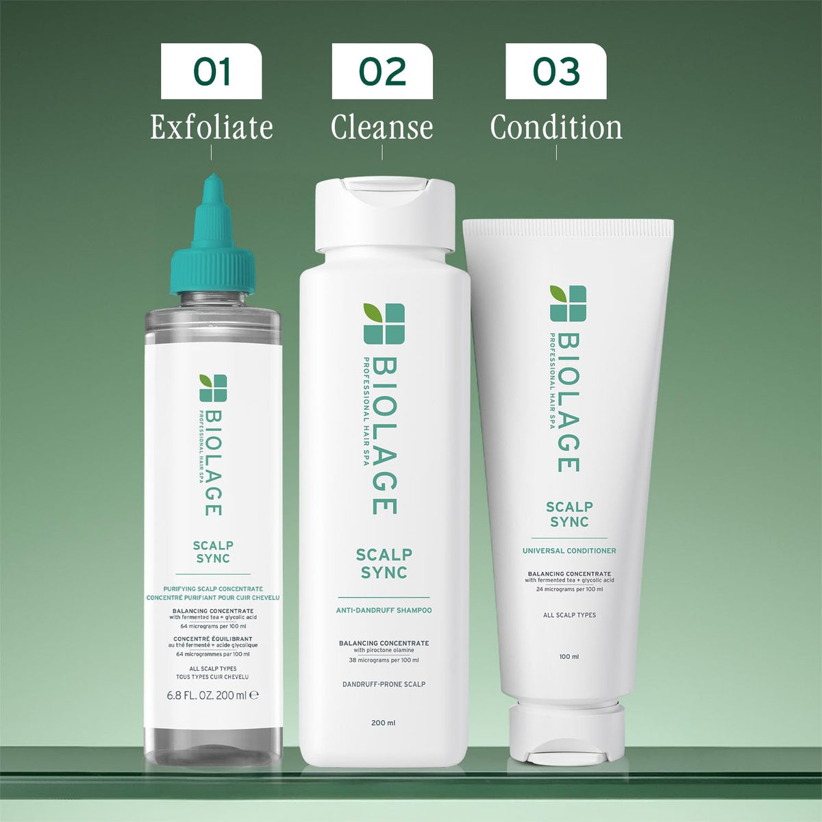 Matrix Biolage Scalp Sync Anti-Dandruff Shampoo Conditioner Concentrate combo