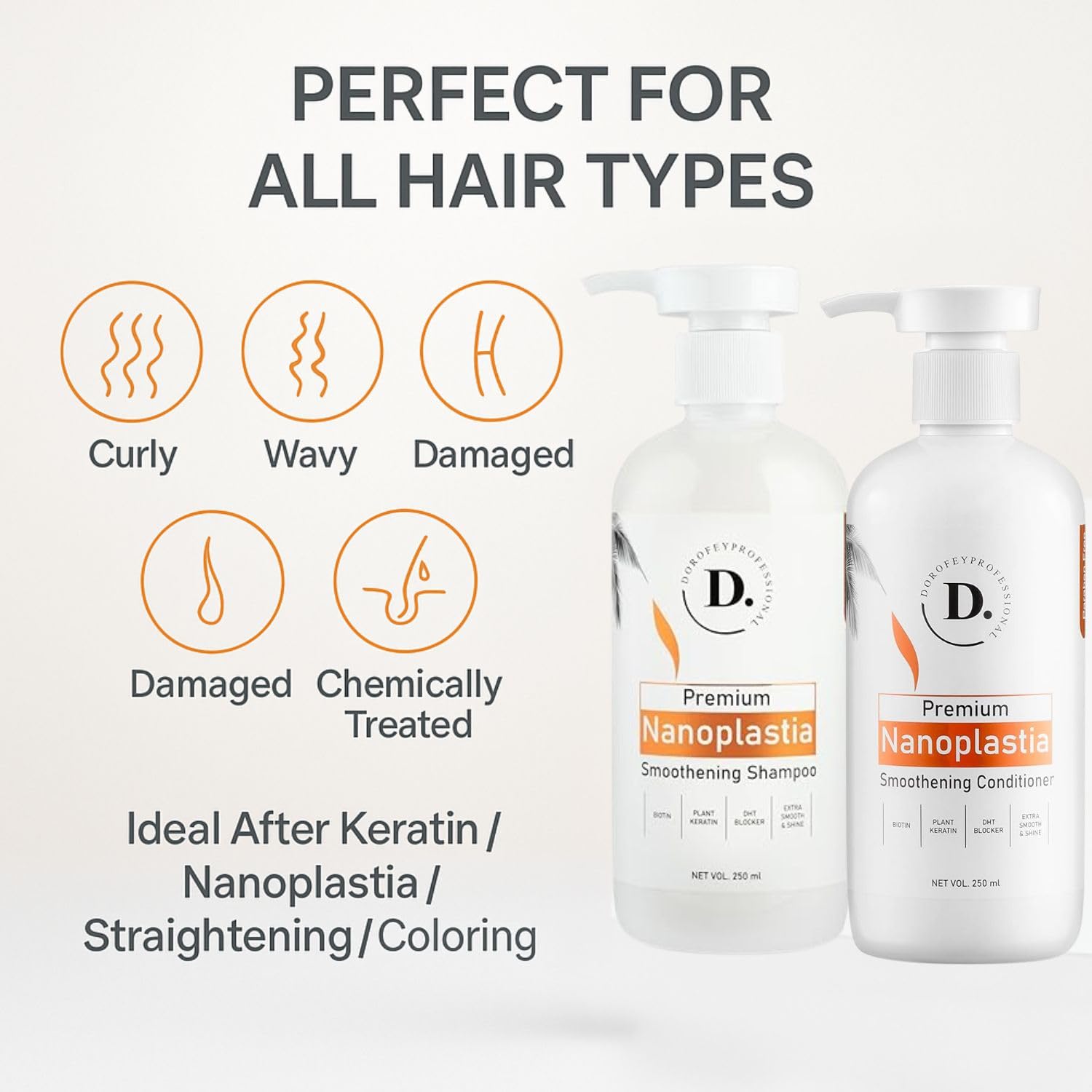Dorofey Professional Premium Nanoplastia Smoothening Shampoo & Conditioner Combo