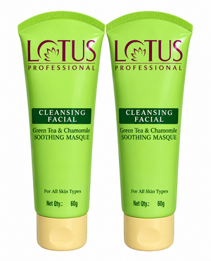 Lotus Professional 2-Pcs Green Tea Chamomile Cleansing Facial Soothing Masque - 60g Each