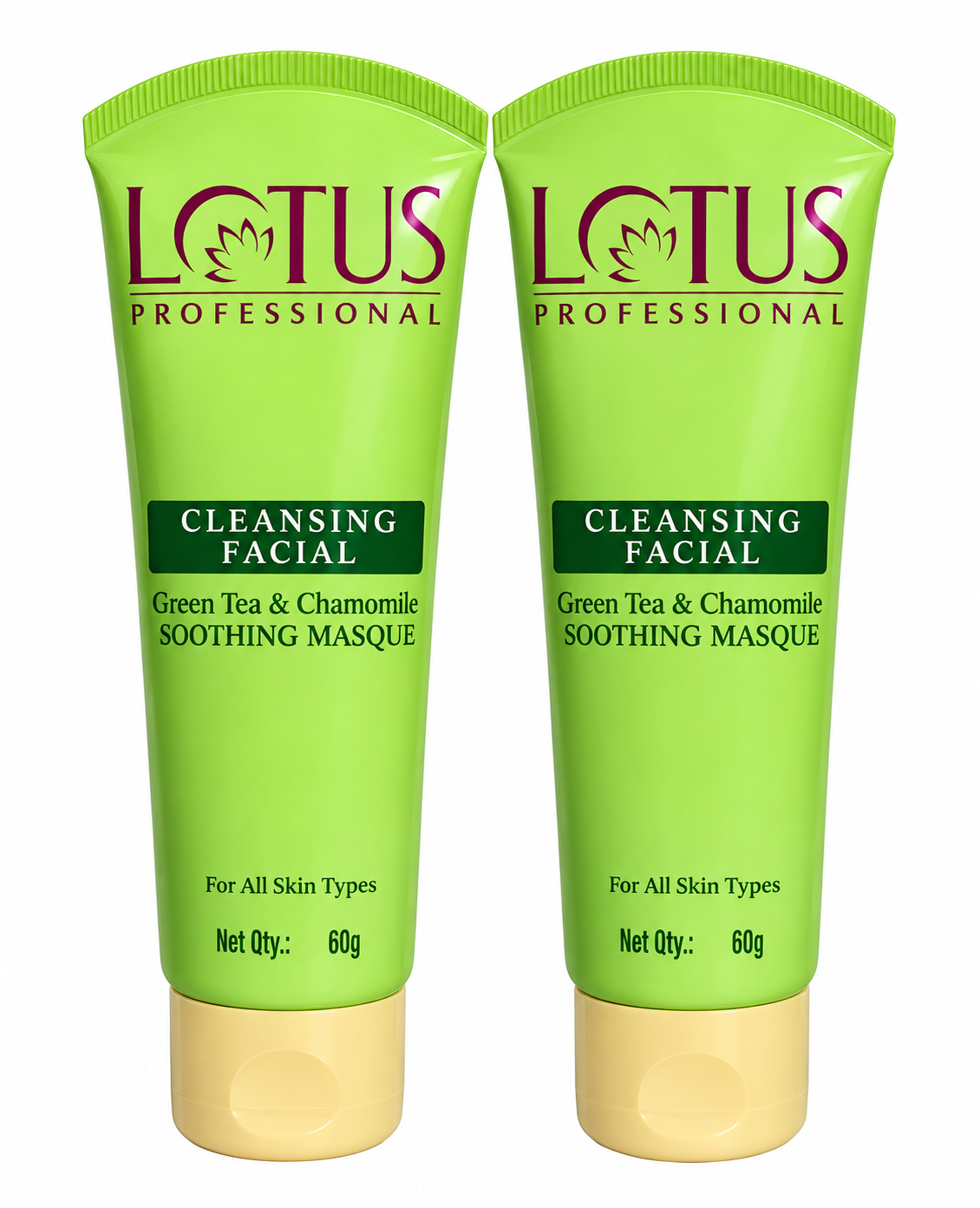 Lotus Professional 2-Pcs Green Tea Chamomile Cleansing Facial Soothing Masque - 60g Each