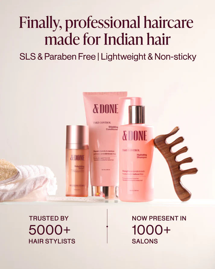 &Done Frizz Repair Kit - Shampoo, Conditioner & Hair Serum for Dry & Frizzy Hair
