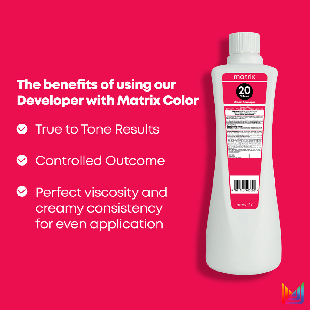 Matrix Socolor 3NN Dark Brown Hair Color + 20 Vol Developer 1000ml Combo