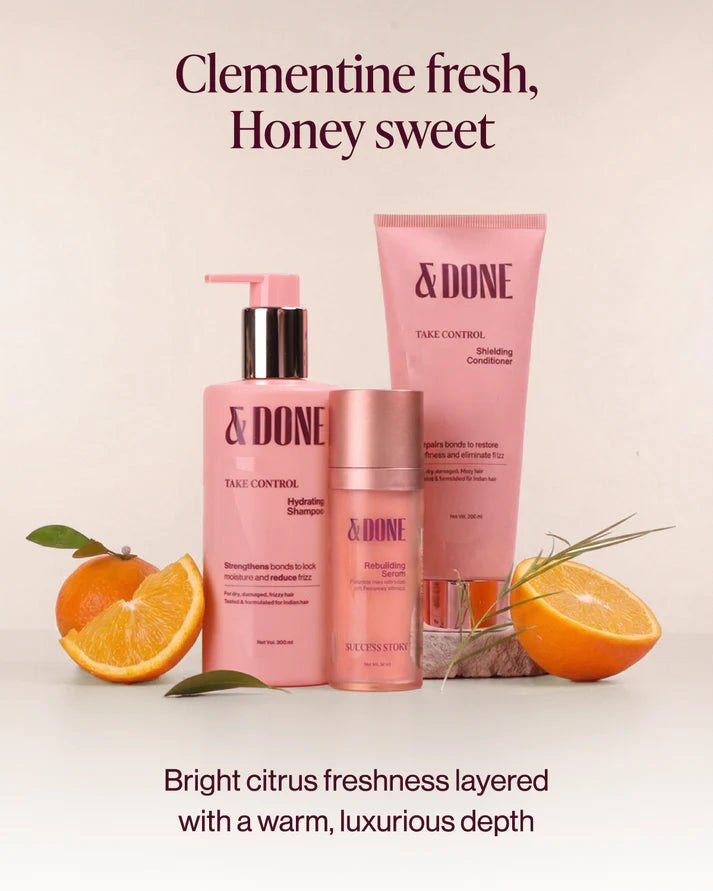 &Done Frizz Repair Kit - Shampoo, Conditioner & Hair Serum for Dry & Frizzy Hair
