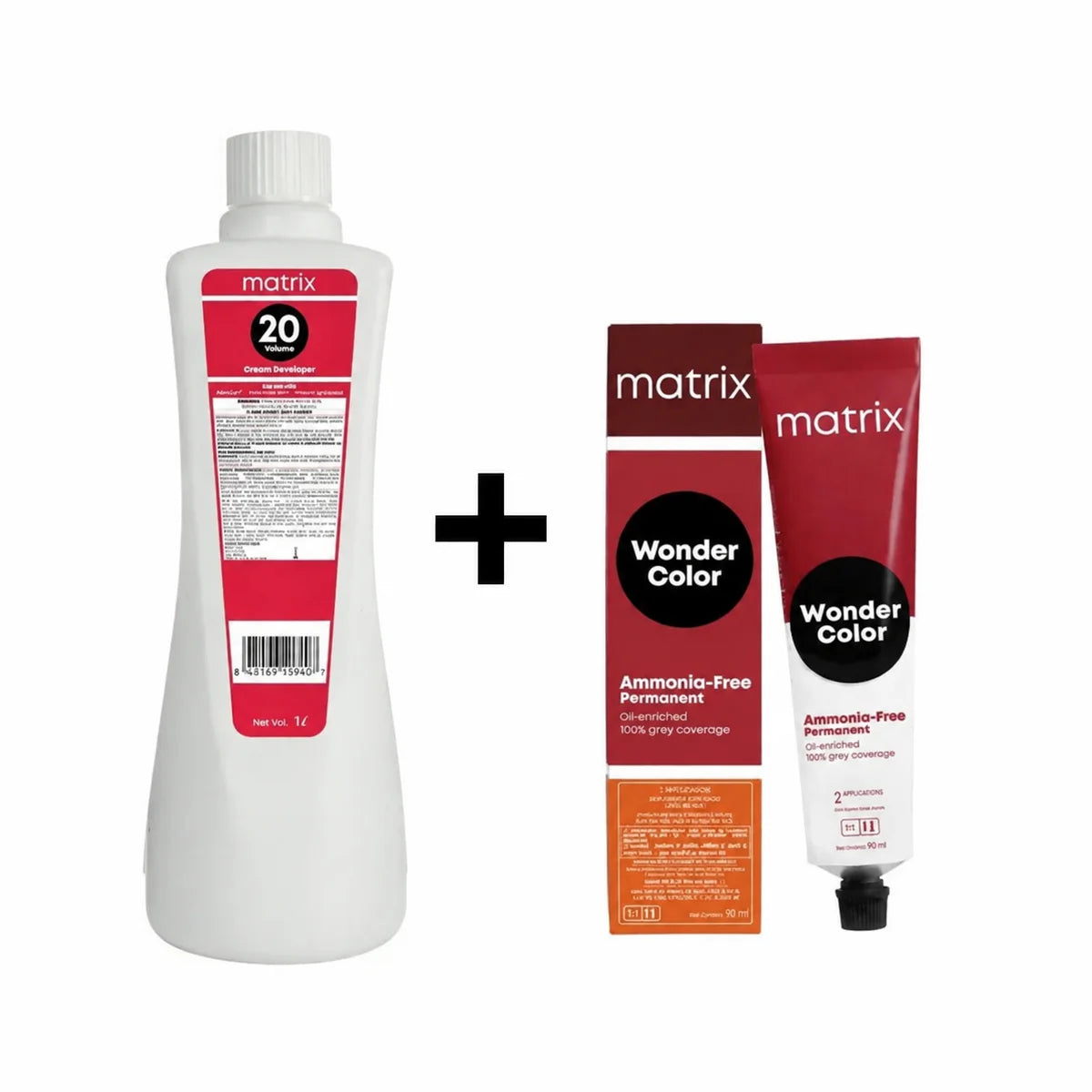 Matrix Wonder Color Ammonia Free Permanent Hair Color 3N (Dark Brown ) 90g + 20 Vol Developer 1000ml Combo