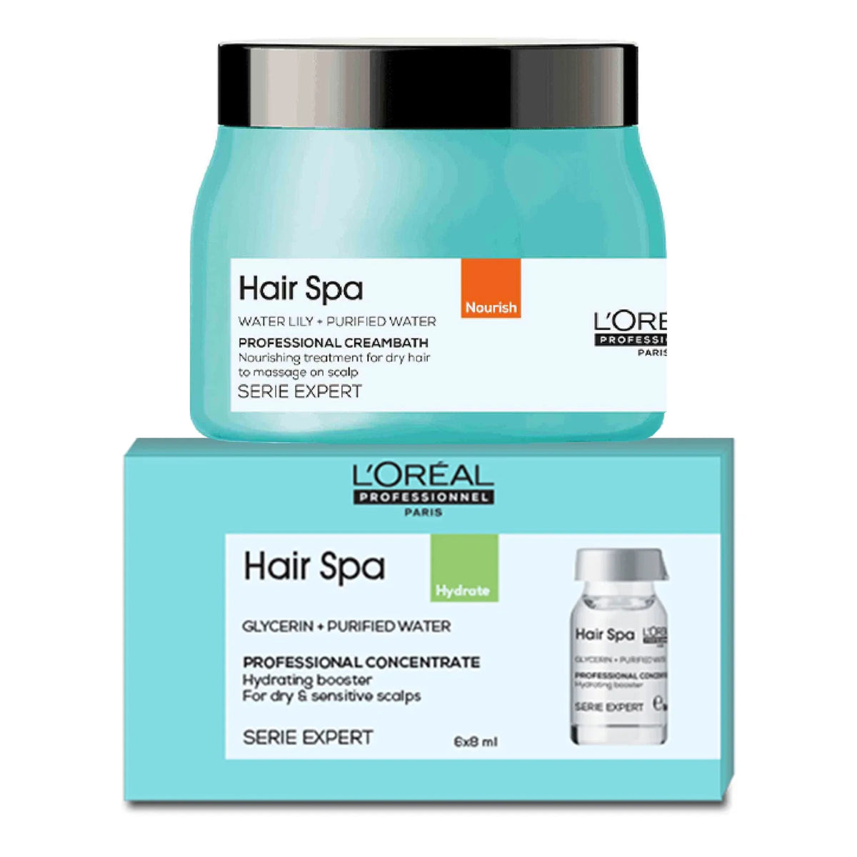Loreal Hair Spa Deep Nourishing Creambath 490ml + Hydrating Concentrate Combo