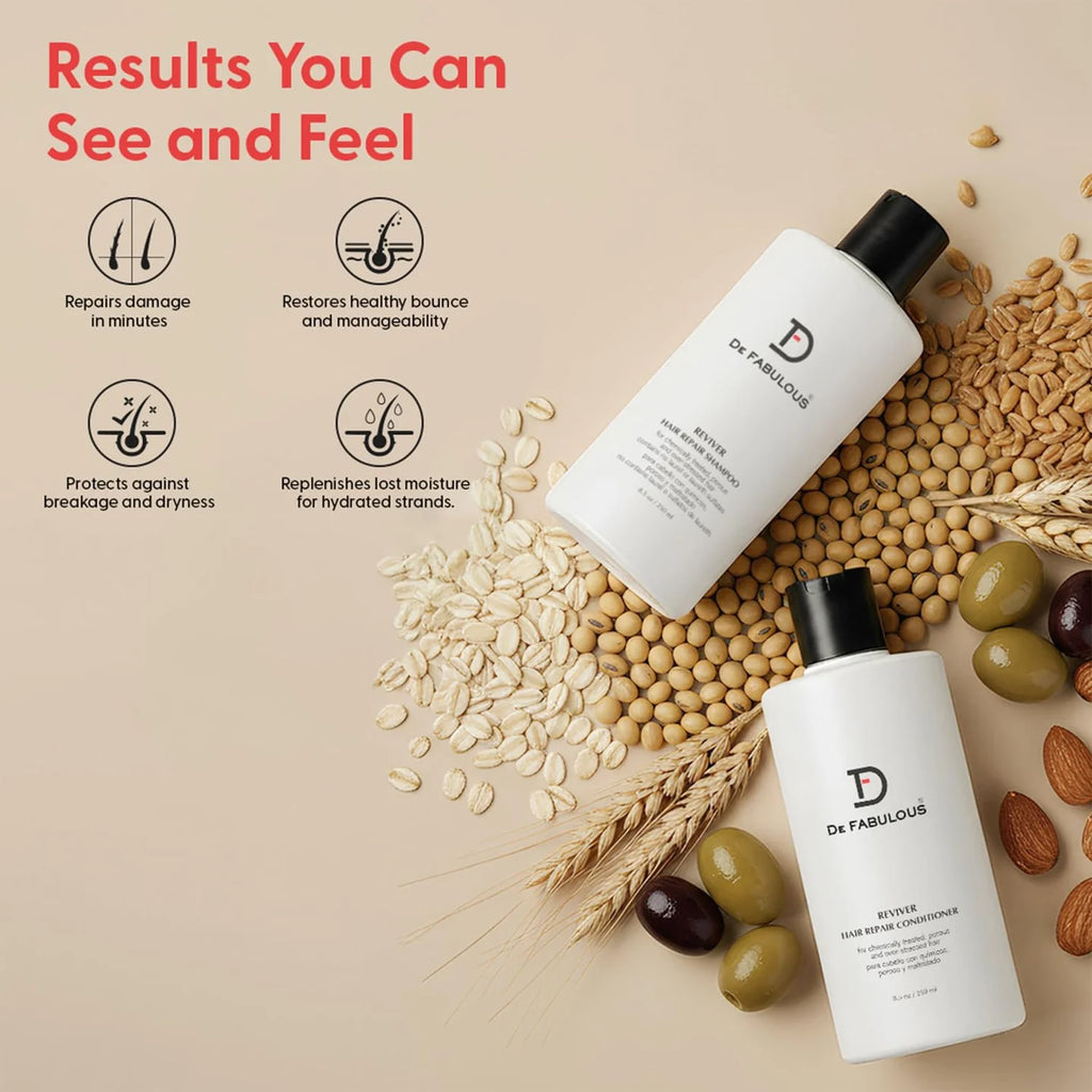 De Fabulous Reviver Hair Repair Shampoo & Conditioner 250ml Combo