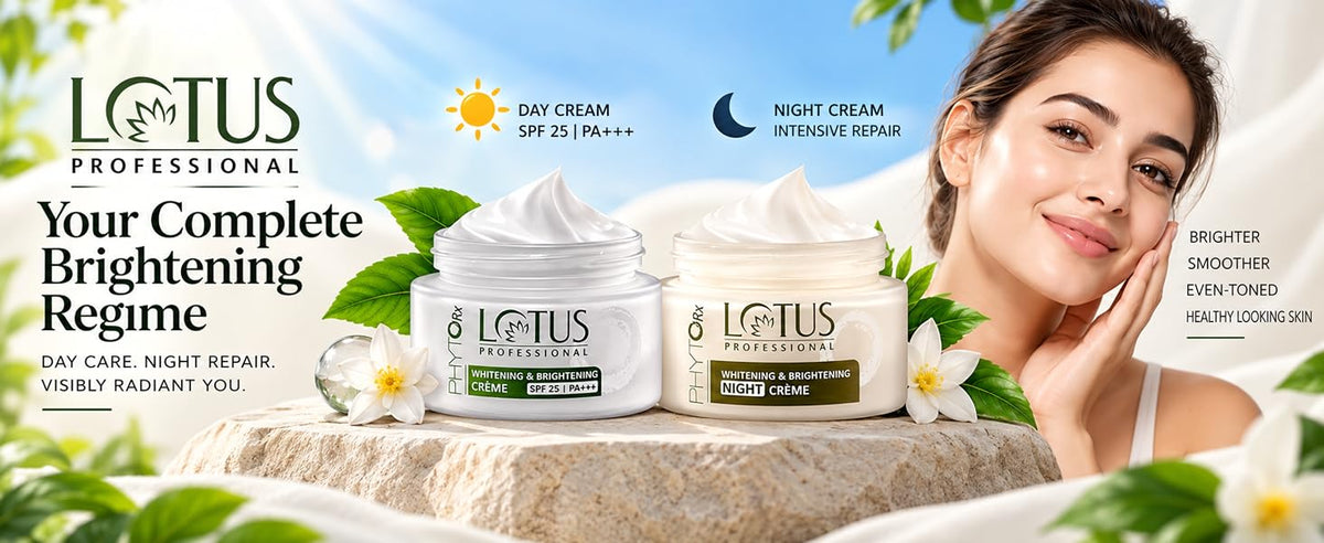 Lotus Professional Whitening & Brightening Day Cream_50g + Night Cream_50g Combo