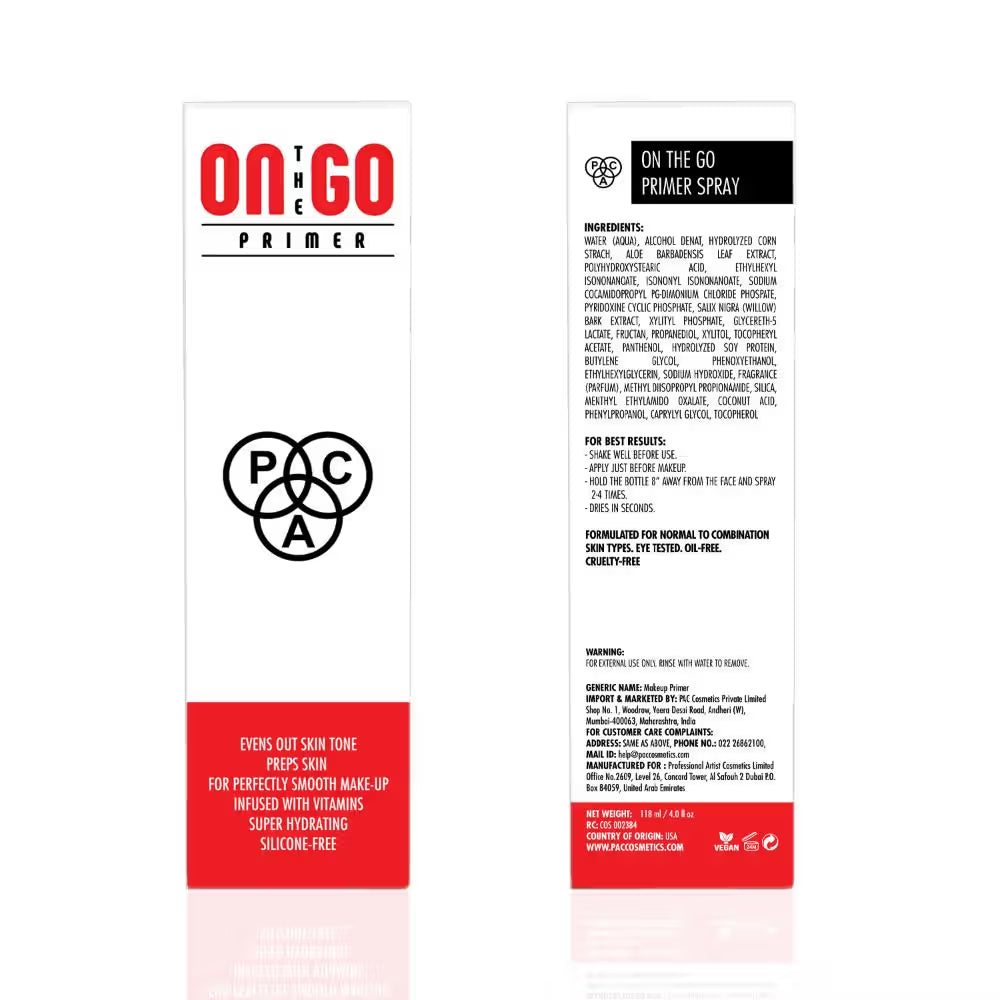 PAC On The Go Primer - Hydrating Prolongs Makeup Wear Matte Finish Waterproof Humidity-proof (118ml)