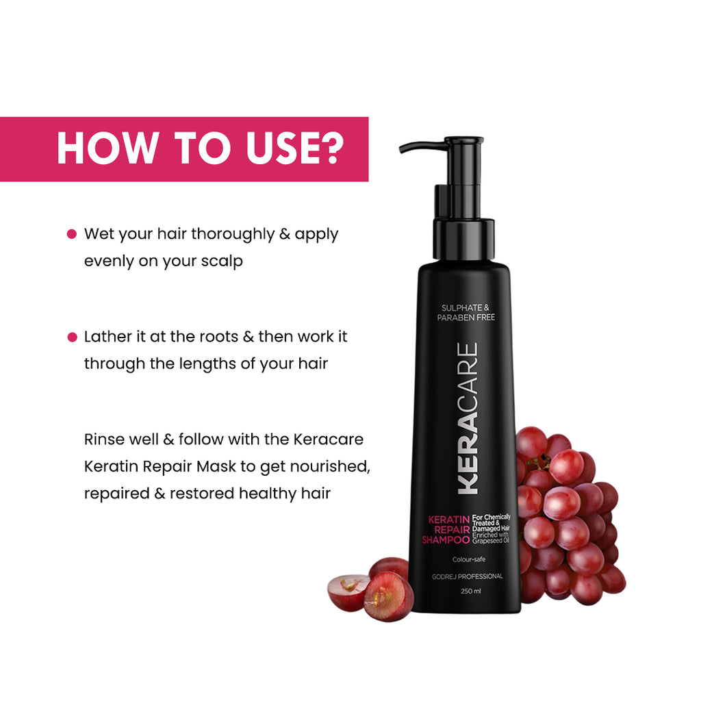 Godrej Professional Keracare Repair Shampoo For Chemically Treated Hair 225Ml