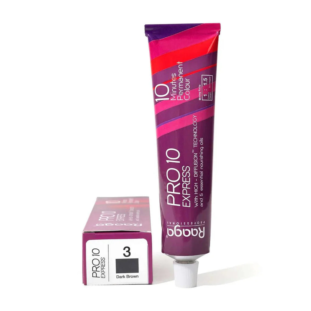 Raaga Professional Pro 10 Express Permanent Hair Color- 3 Dark Brown 90g
