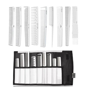 Carbon Comb Set of 
9- White Line